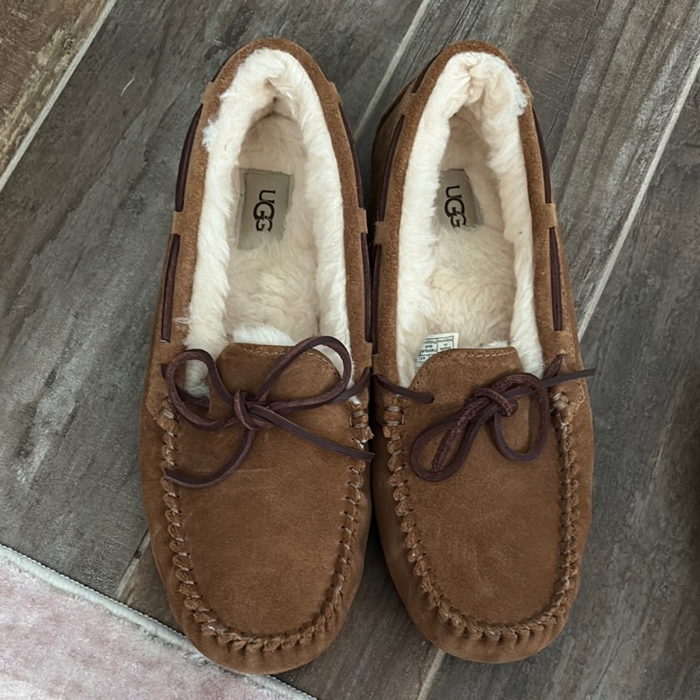 UGG Chestnut Suede Moccasin Slippers